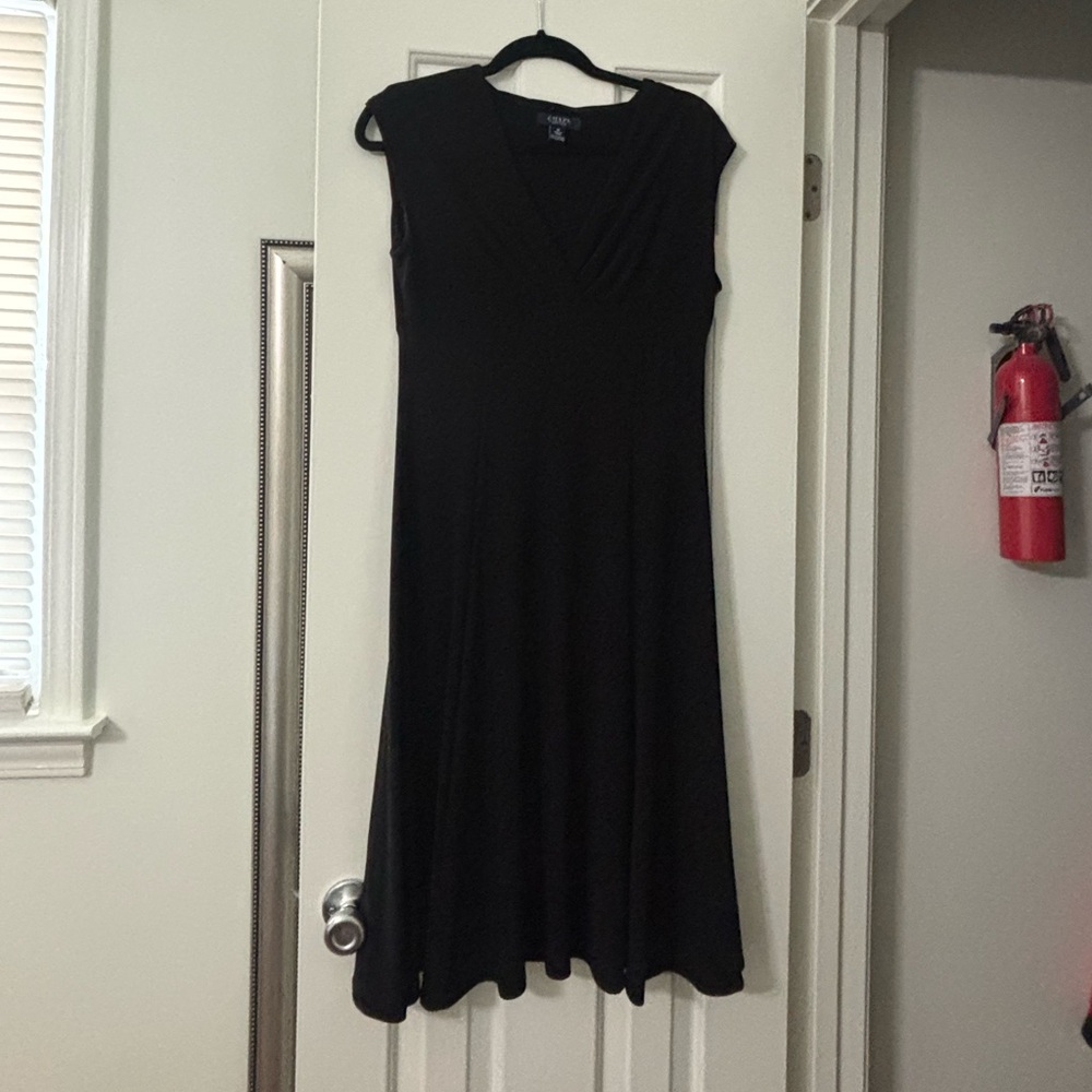 Chaps Black Midi Dress